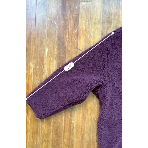 Athleta 2X Sherpa Snap Sweatshirt Spiced Cabernet Pullover Oversized Coat - Picture 10 of 10